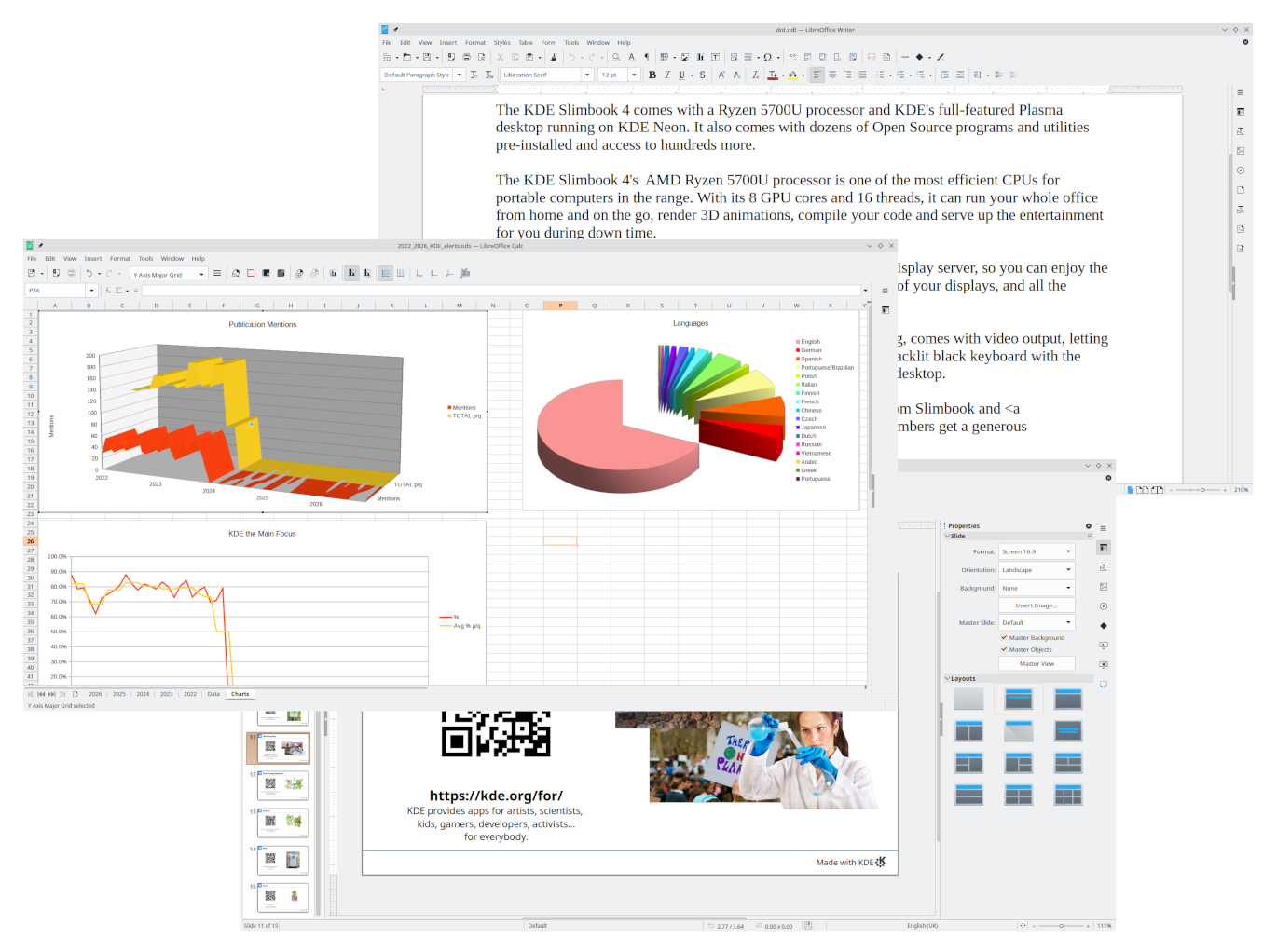 LibreOffice is the productivity app that provides you with a complete office suite with word processing, spreadsheets, presentations, graphs, databases and more.